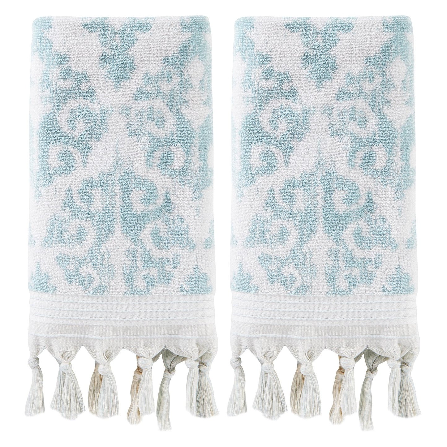 Skl home mirage fringe hand towel (2-pack), taupe, 16" x 26"