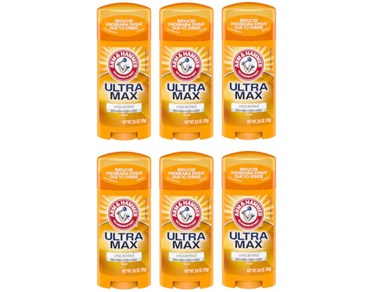 Arm & hammer ultramax anti-perspirant deodorant solid unscented 2.60 oz (pack of 6)