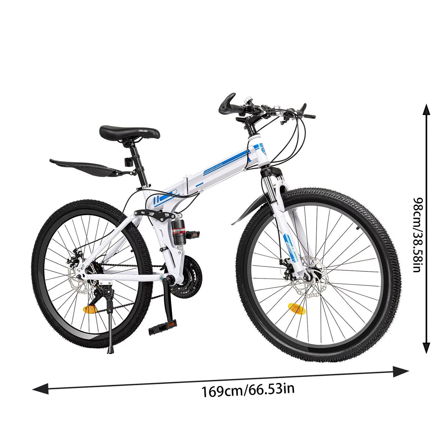 Shzicmy  26" folding mountain bike 21 speed men bikes mtb bicycle school dual disc brake