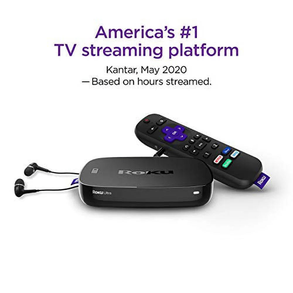 Roku ultra | streaming media player 4k/hd/hdr with premium jbl headphones