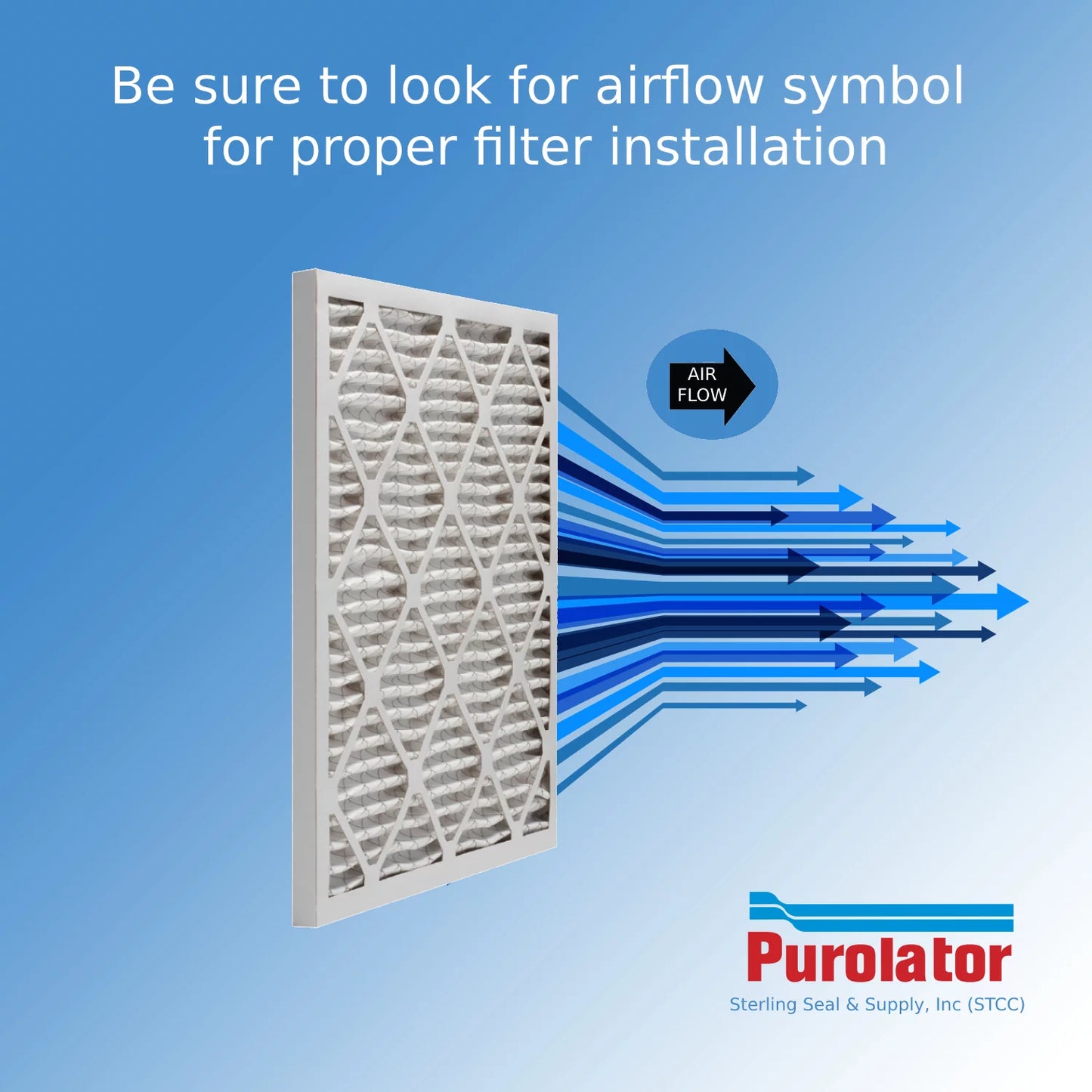 16x25x1, purolator / air guard hi-e 40 extended surface pleated air filter, , merv 8, (6-pack)