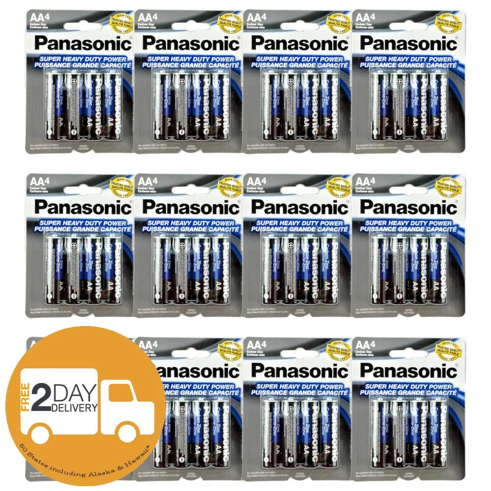 48 pcs panasonic aa batteries super heavy duty power carbon zinc double a battery 1.5v