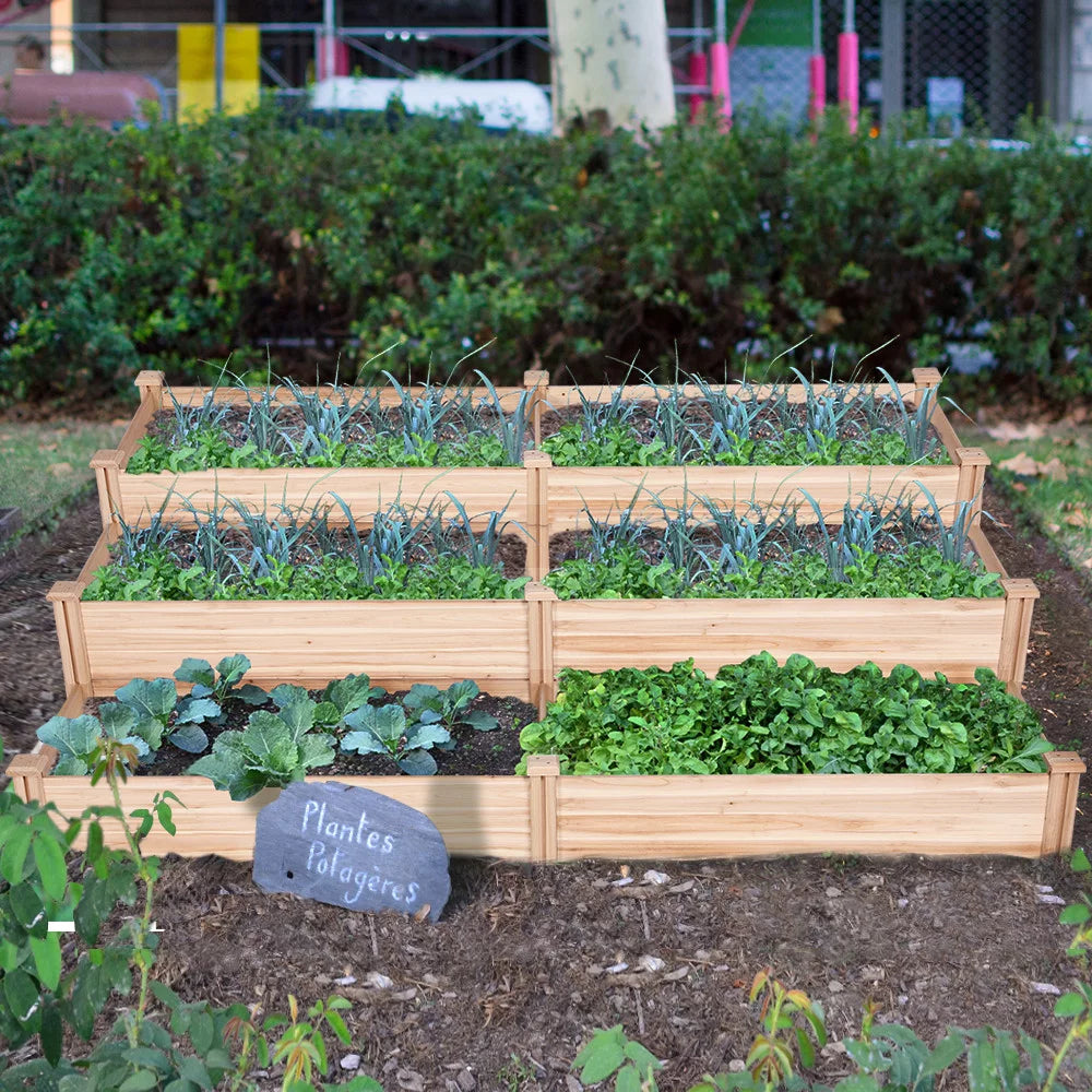 Alden design wooden raised garden bed planter box for patio yard greenhouse