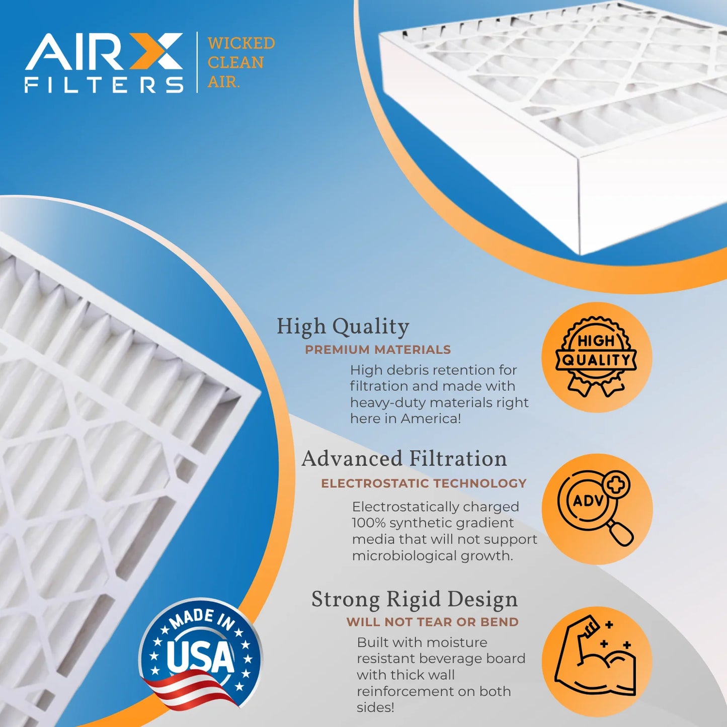 20x25x5 air filter merv 8 comparable to mpr 700 & fpr 5 compatible with honeywell fc100a1037 replacement filter 2 pack by airx filters wicked clean air.