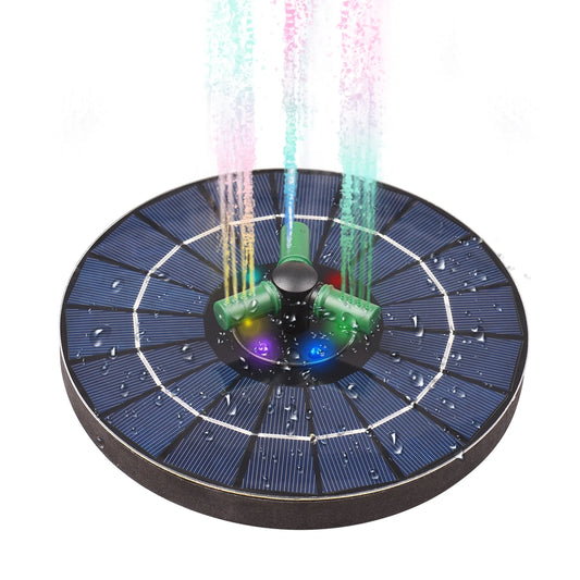 Yabuy 4w rotatable nozzle solar water pump with battery, colorful led light fountain for small pond