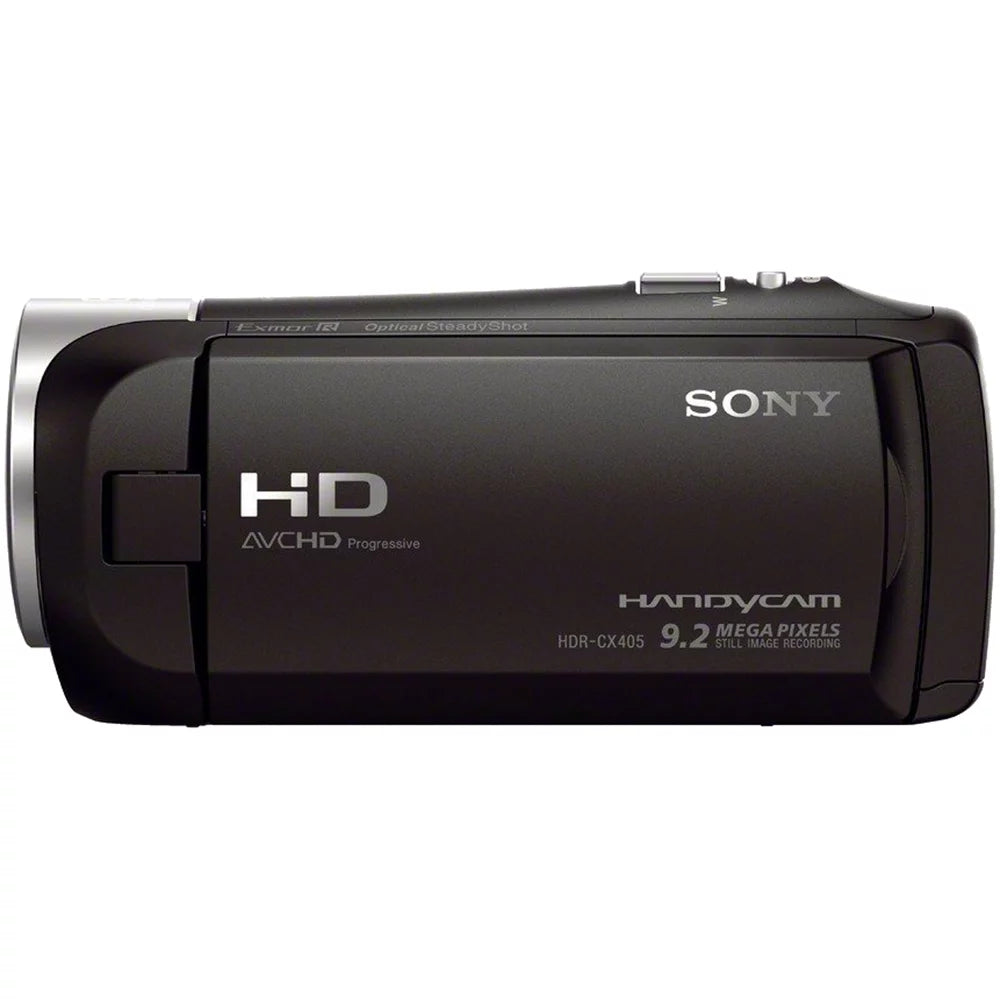 Sony hdrcx405 hd video recording handycam camcorder bundle with micro sd memory card spare battery charger high speed hdmi cable and more