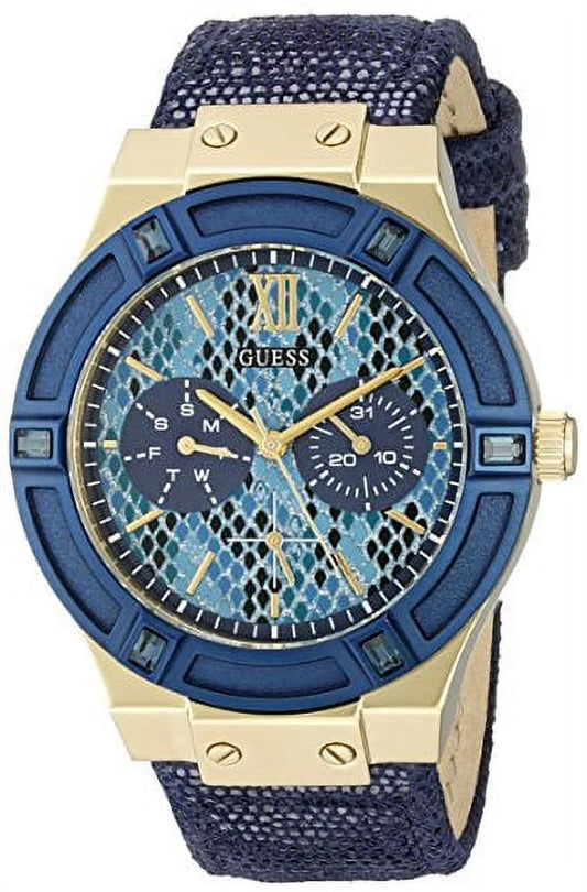 Women's u0289l3 iconic indigo blue & gold-tone multi-function watch