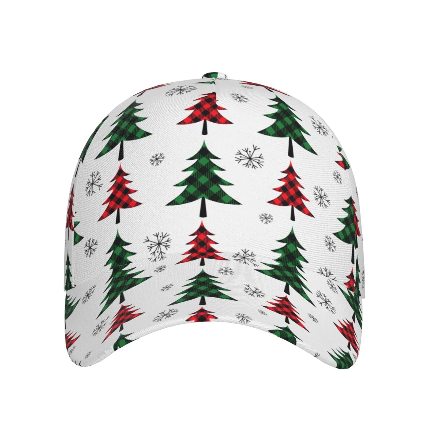 Balery baseball cap adjustable size for running workouts and outdoor activities all seasons dad hat(buffalo plaid christmas trees)