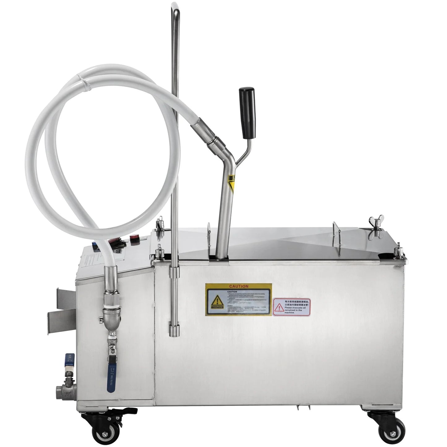 Vevor 116 lbs mobile fryer filter, 300w oil filtration system with pump and hose at 110v