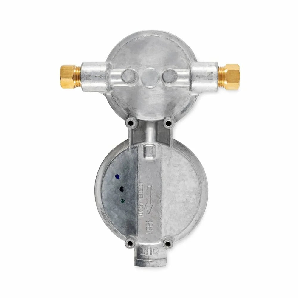 Camco propane double-stage auto-changeover regulator- for rvs with dual propane tank hookups, maintains a constant gas pressure with auto change from empty to full tanks (59005)