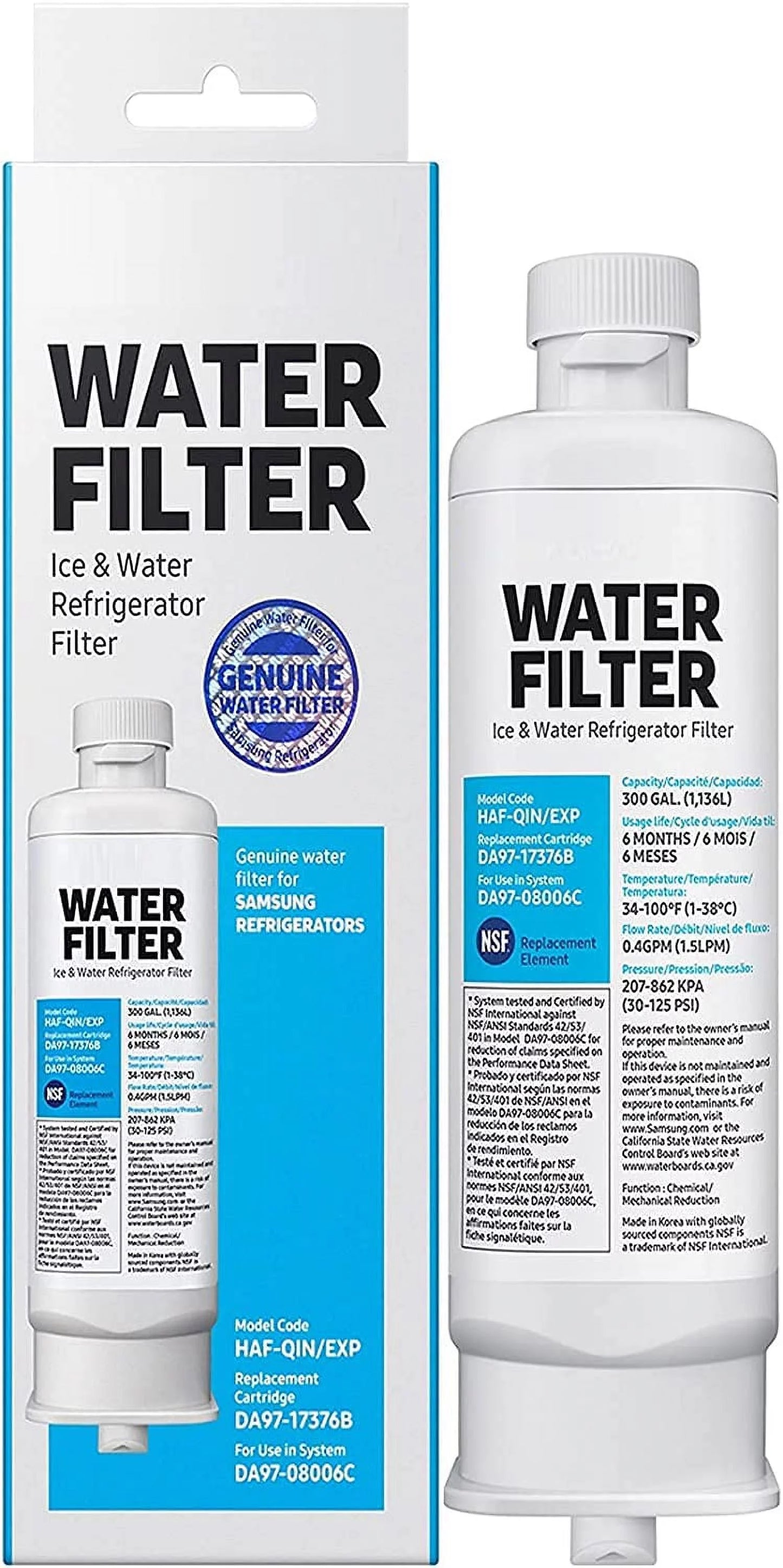 Samsumg da97-17376b da9717376b refrigerator water filter replacement for haf-qin/exp, haf-qin rf23m8070sg,3-pack (packaging may vary)