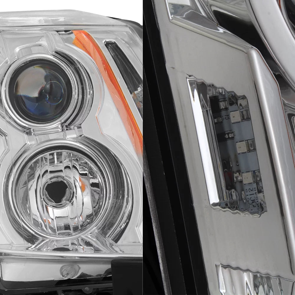 Akkon - for 2008-2014 cadillac cts passenger side projector headlight assembly chrome housing clear lens