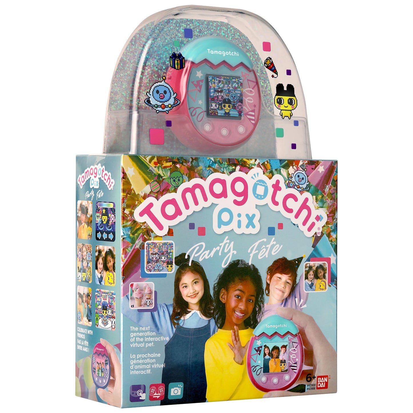 Tamagotchi pix party confetti electronic pet