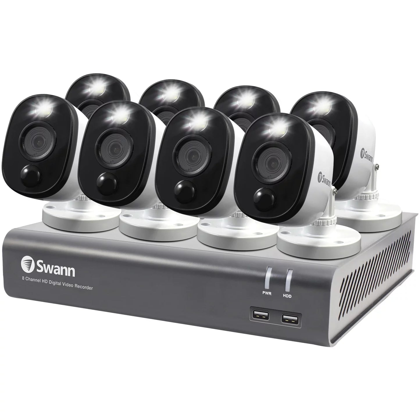 Swann swdvk-845808wl-us 1080p full hd surveillance system kit with 8-channel 1 tb dvr and eight 1080p cameras