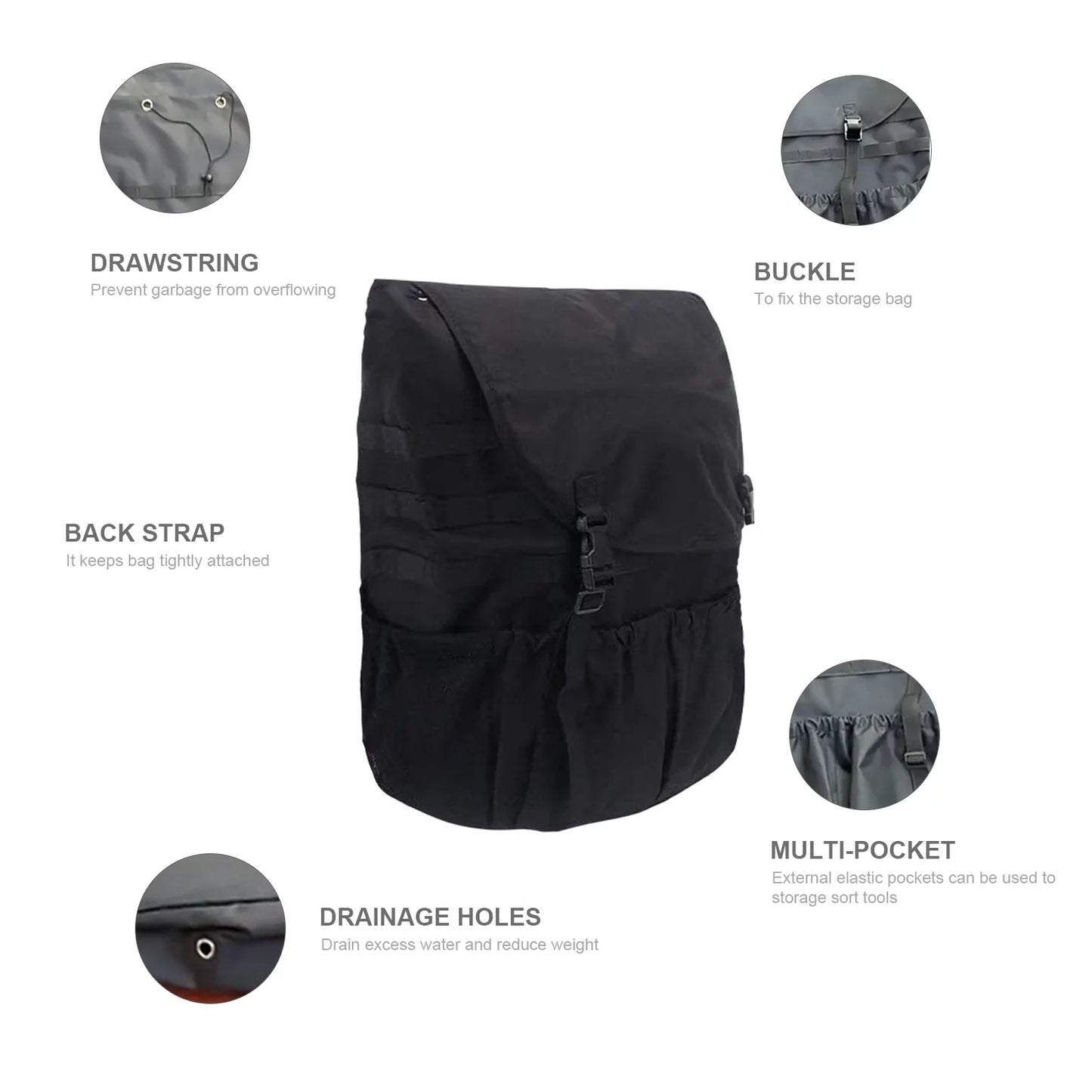 Yabuy spare tire trash bag backpack for car camping off road travel, tool gear organizer