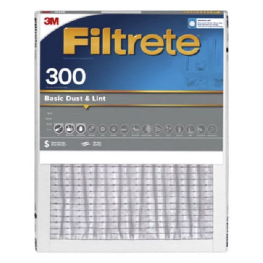 3m filtrete 304-4 14" x 25" x 1" gray basic 300 dust & lint reduction pleated air filter 90 day filter - quantity of 4