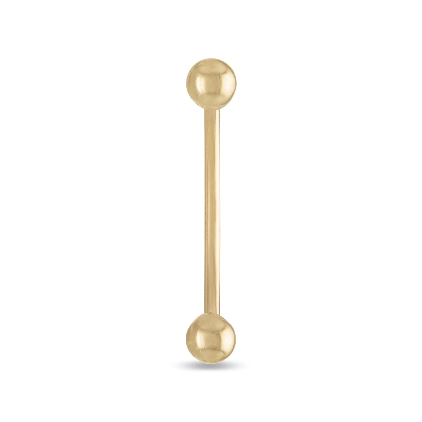 10k solid yellow gold barbell