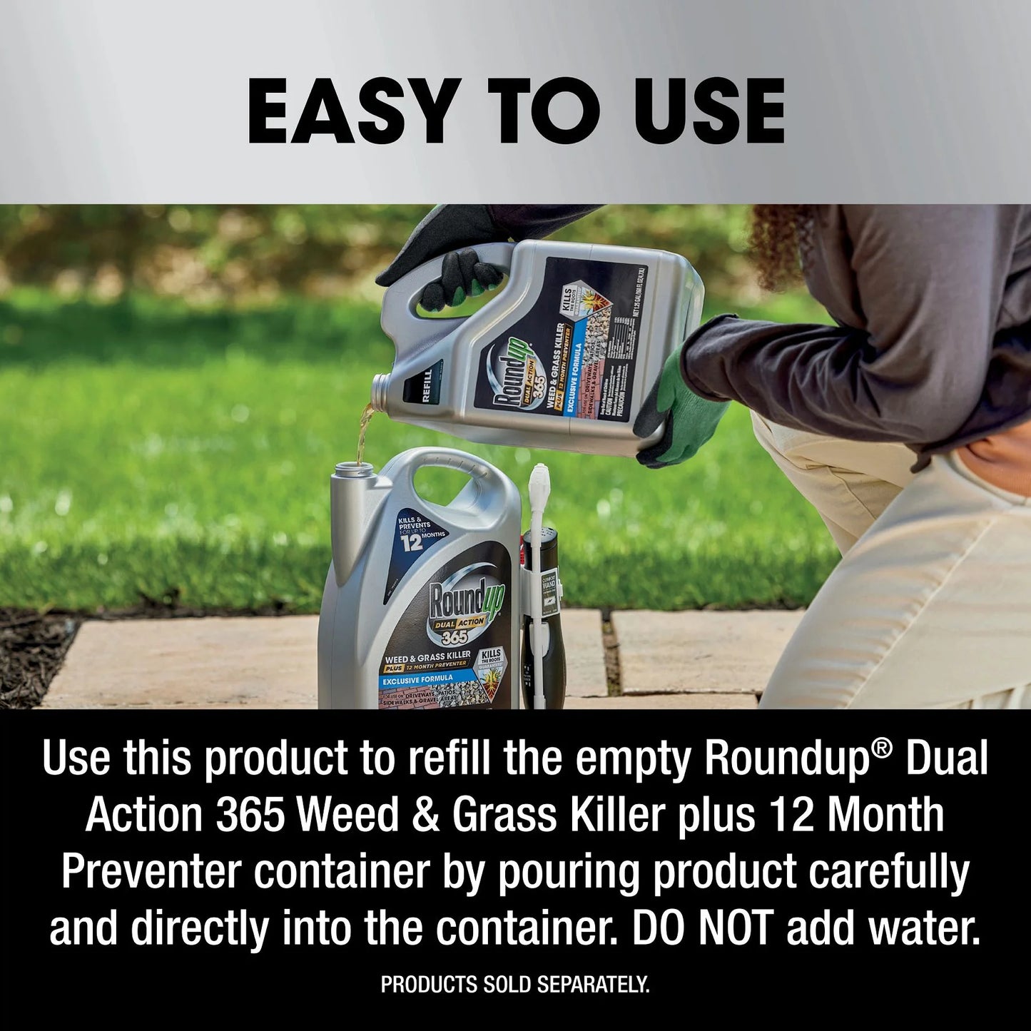 Roundup dual action 365 weed & grass killer plus 12 month preventer refill, 1.25 gal.