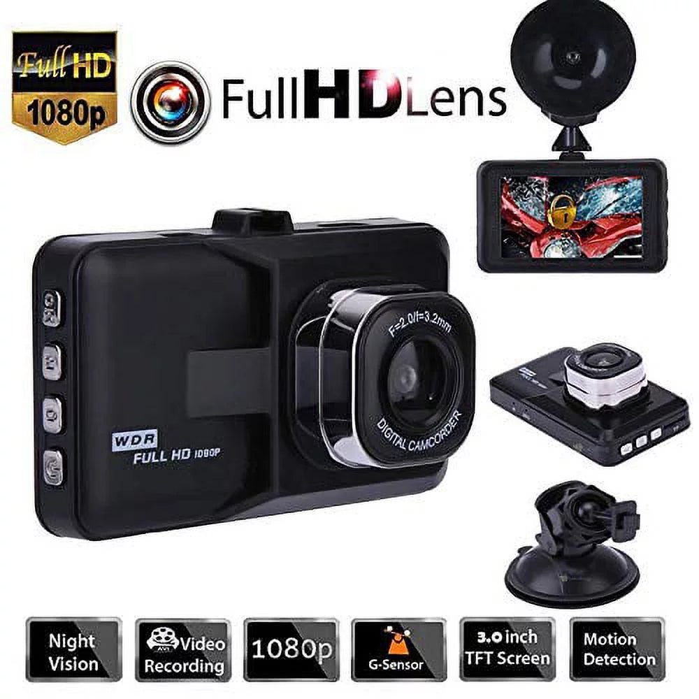 3.0" vehicle 1080p car dvr dashboard 32gb dvr camera video recorder memory card dash cam g-sensor gps