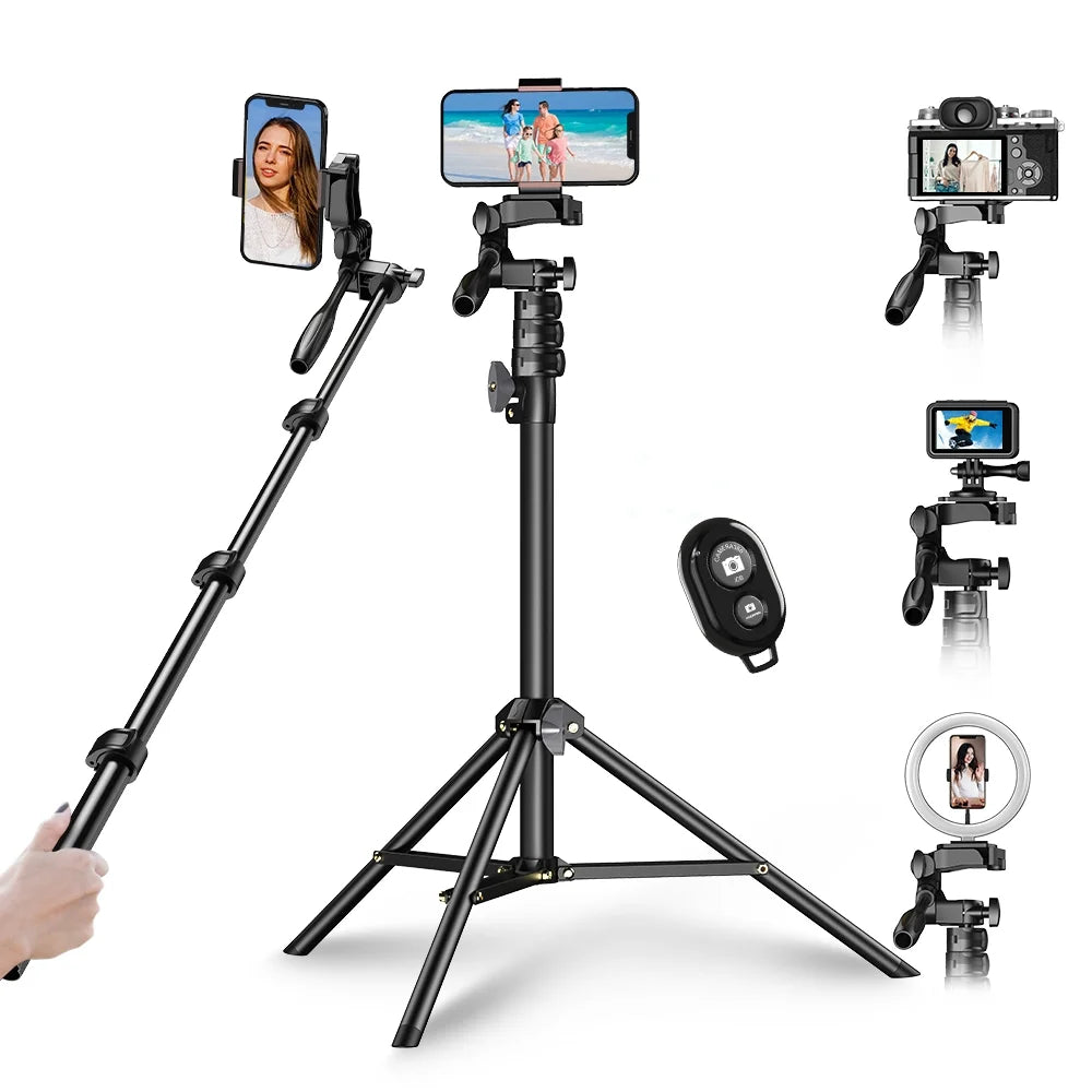 Apexel selfie stick tripod stand aluminum alloy 180cm for  smartphone camera