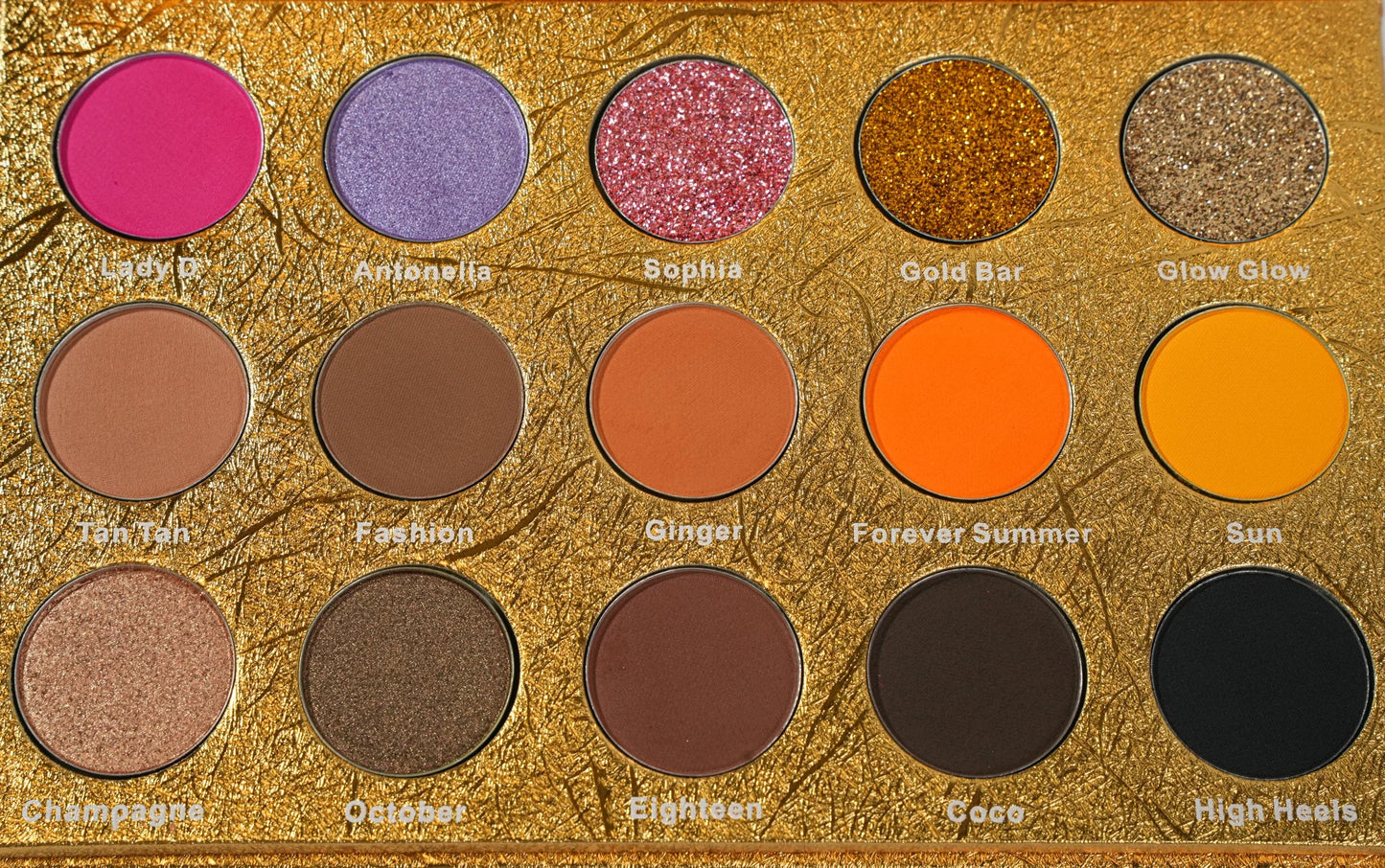 Wags gold matters eyeshadow palette, summer palette, vibrant colors and high pigmented