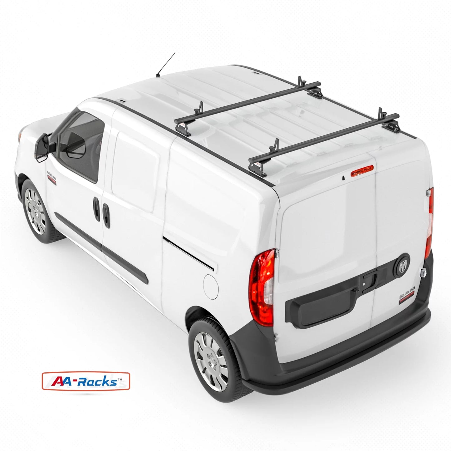 Aa-racks model ax312-pr ram promaster city 2015-on aluminum 2 bar (50") van roof rack system w/ ladder stopper black