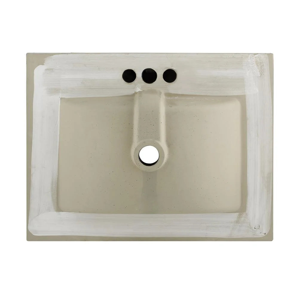 24" vanity top bathroom sink with 4" centerset faucet holes in matte black