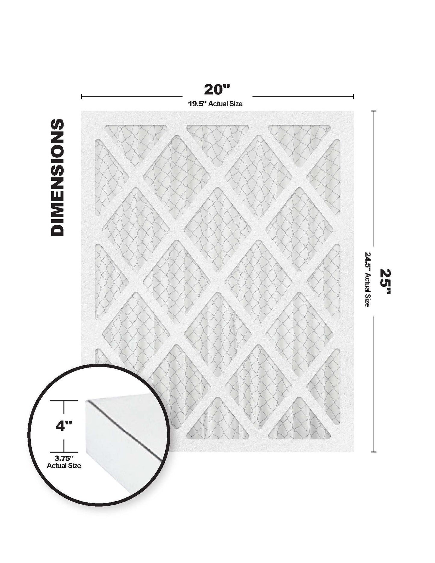 Accumulair platinum 20x25x4 merv 11 air filters (6 pack)