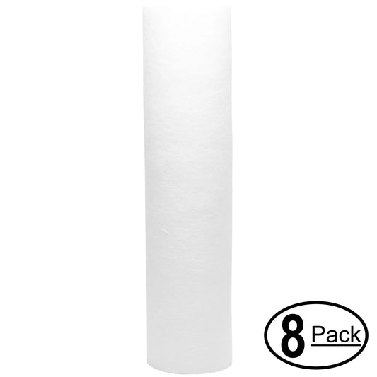 8-pack replacement for paragon p1000 polypropylene sediment filter - universal 10-inch 5-micron cartridge for paragon p1000 four stage ro system - denali pure brand