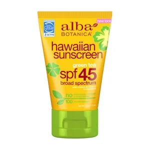 Alba botanica green tea spf 45 sunscreen 4 oz