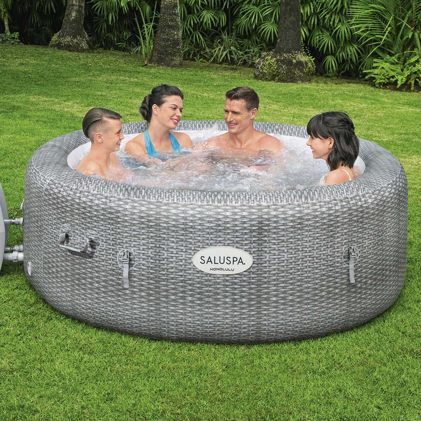 Bestway coleman honolulu airjet hot tub with 4-pack saluspa spa seat