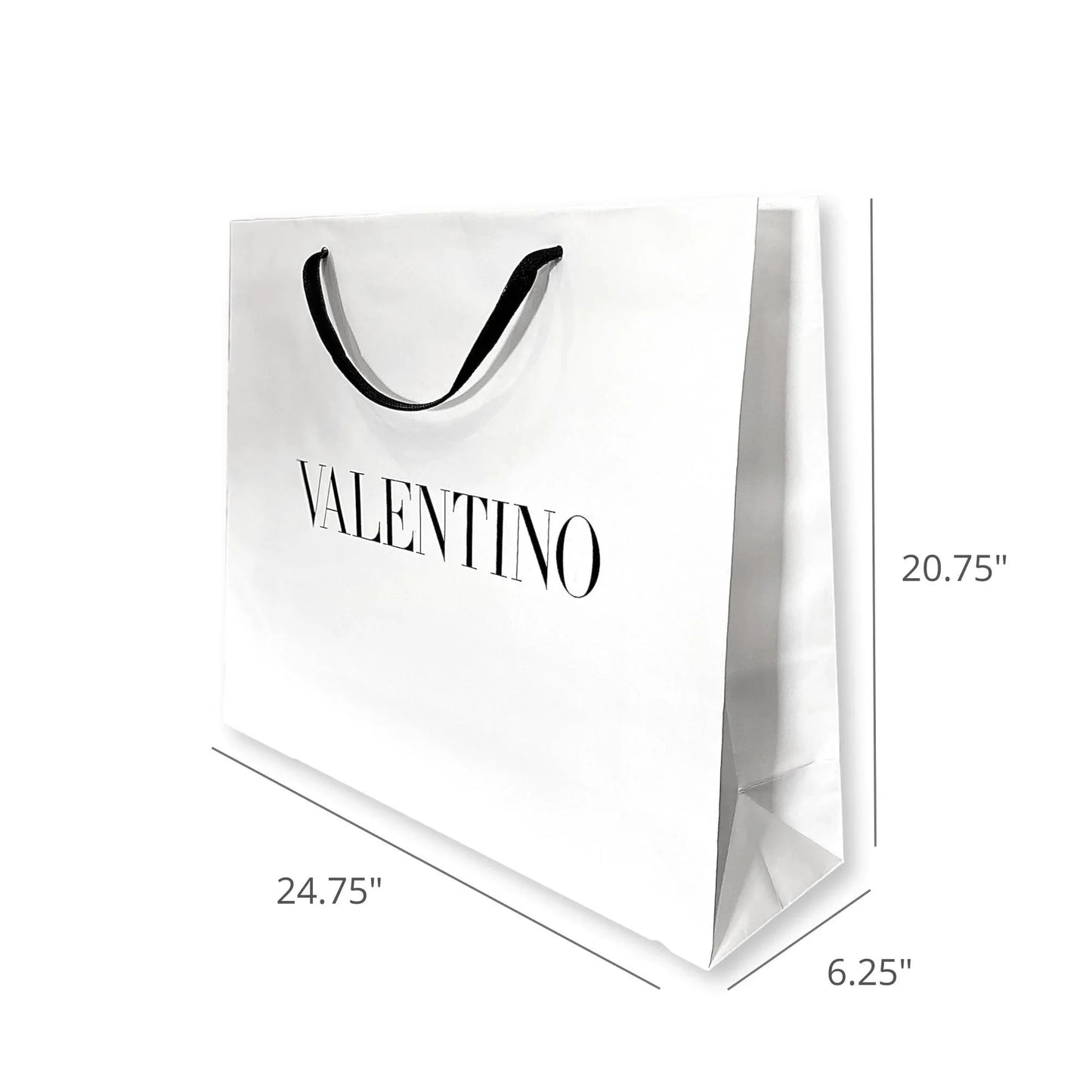 Valentino shopping gift bag designer logo packaging white paper large