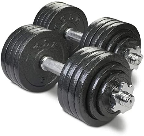 Adjustable dumbbells, available for 45, 65, 105 and 200 lbs