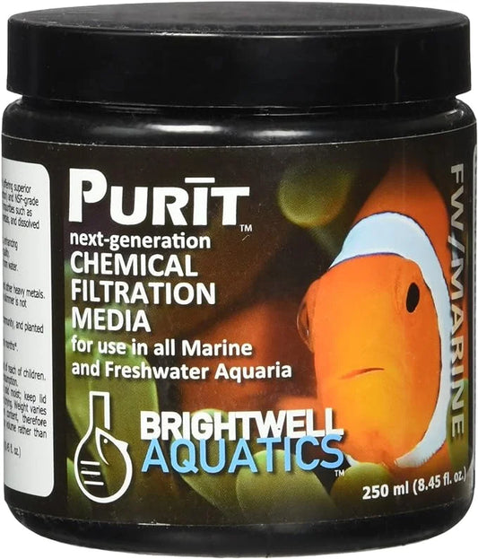 Brightwell aquatics purit - chemical filtration media for marine and freshwater aquaria, 250 ml