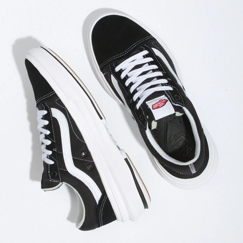 Vans old skool overt cc vn0a7q5eba2 unisex black & white canvas skate shoes b472 (5)