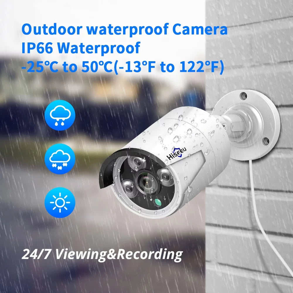 Anself 5mp super poe camera with audio night motion detection remote access ip66 waterproof