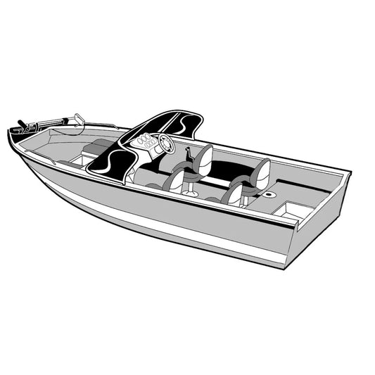 Carver 72318p-10 styled-to-fit cover for outboard aluminum v-hull boat with walk-thru windshield - 18'6" length x 100" width