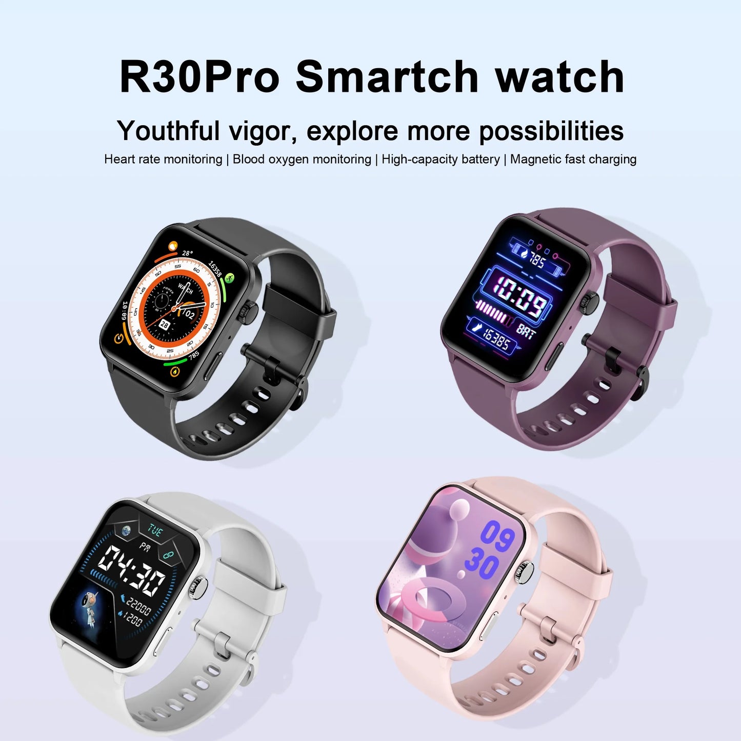 Smart watch for women 1.83" fitness watch with bluetooth call/voice assistant, waterproof, 100+ sports modes for android and ios, black