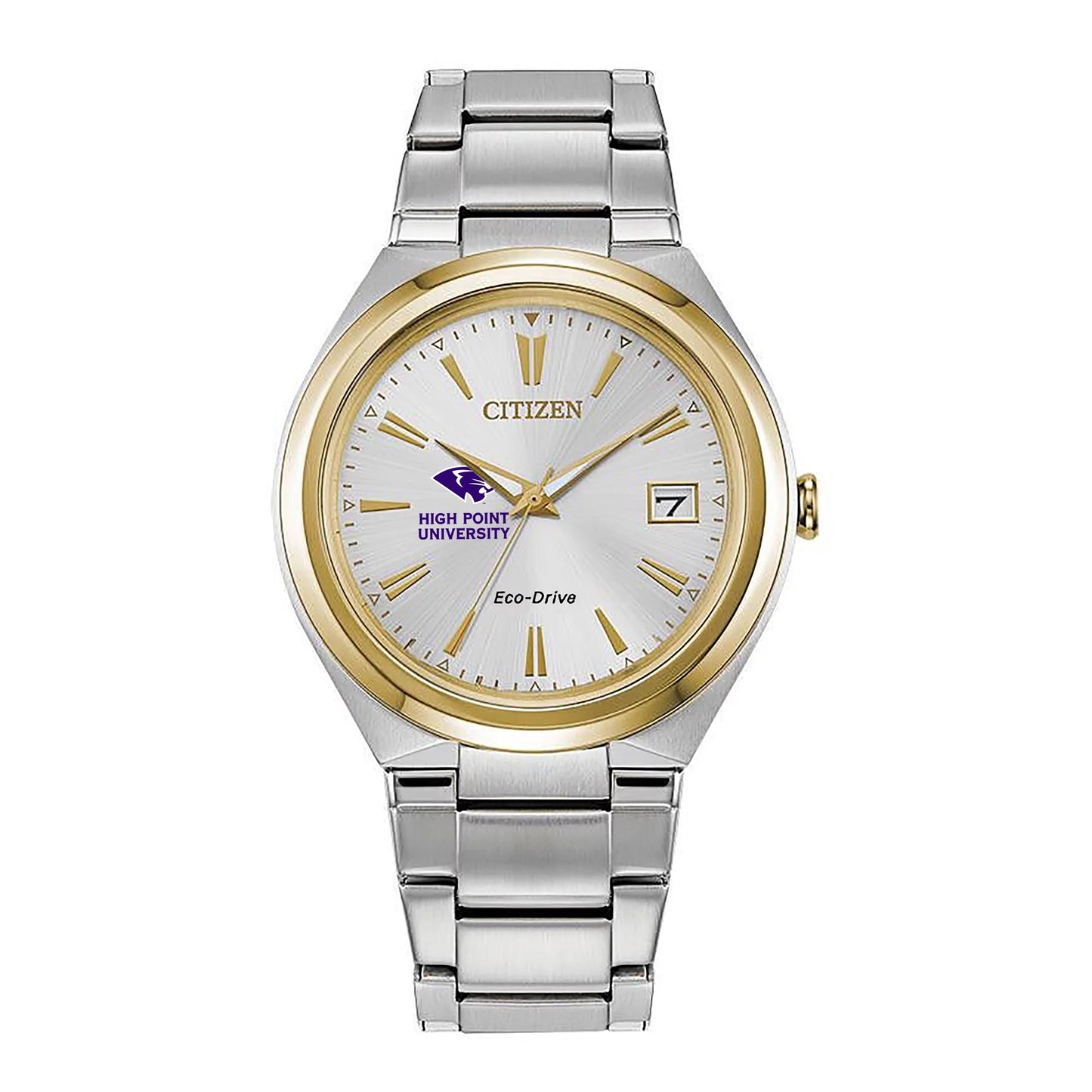 Women's  silver/gold high point panthers eco-drive two-tone watch