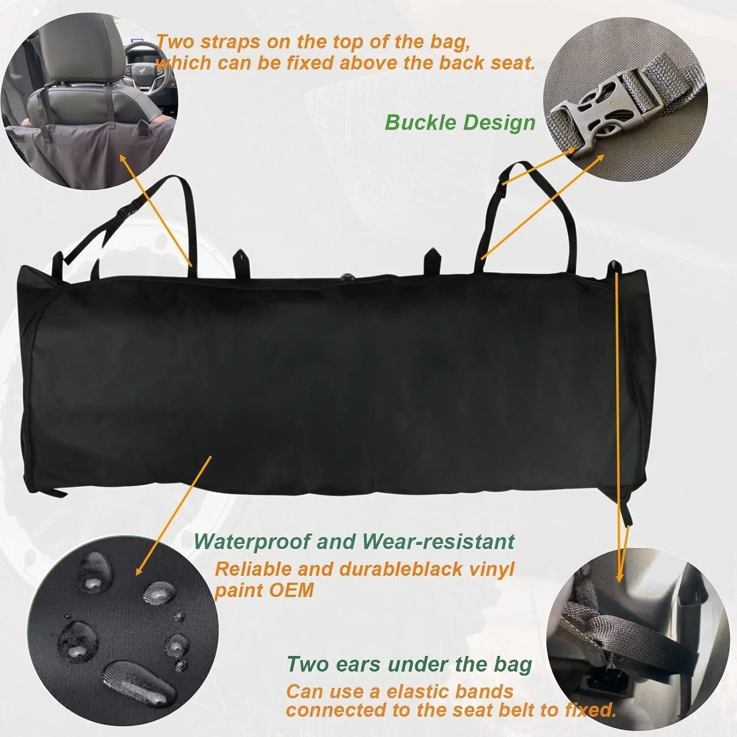 Window storage bag soft top organizer 600d for 2021 2022 2023 ford bronco 4 door