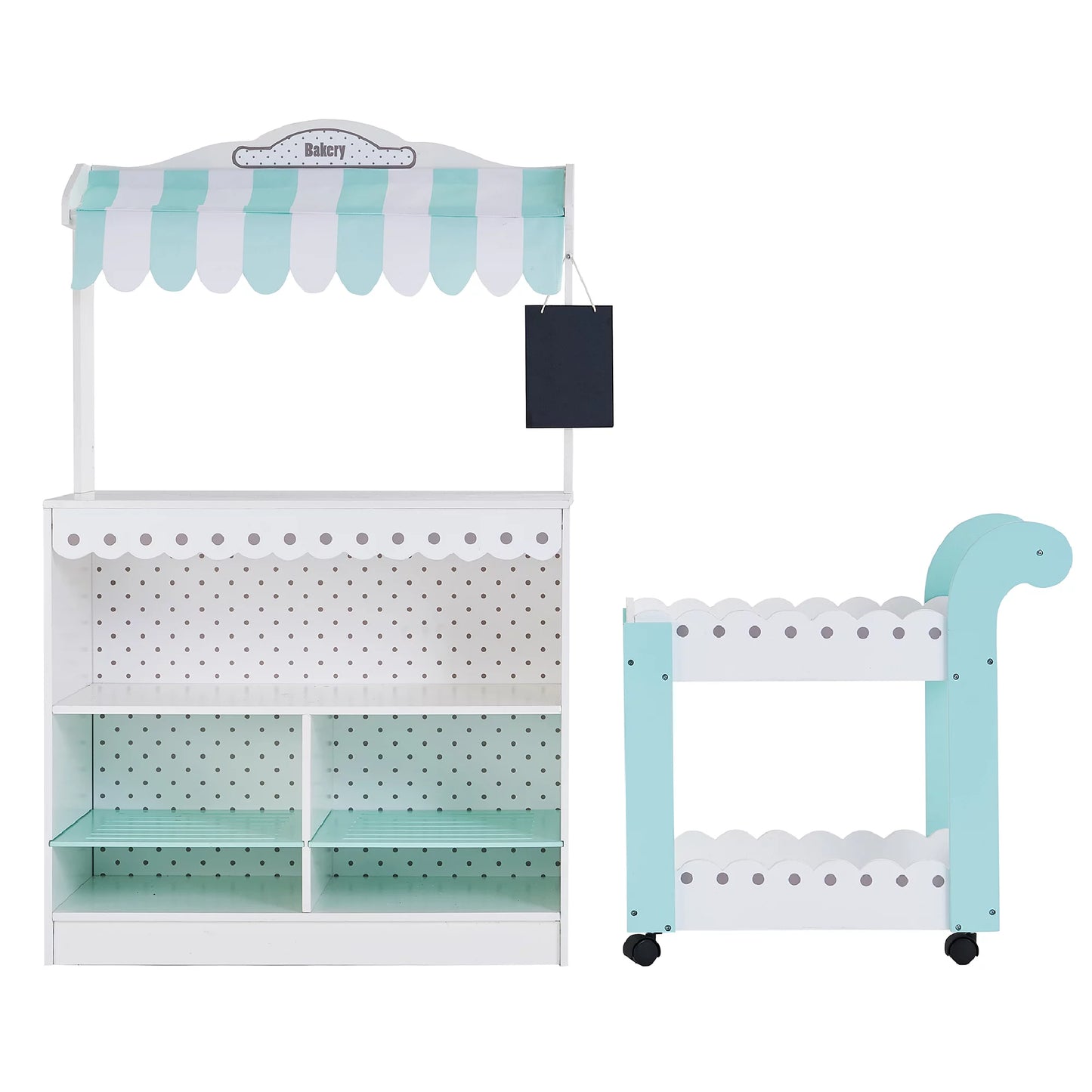 Teamson kids my dream bakery shop and pastry cart wooden play set