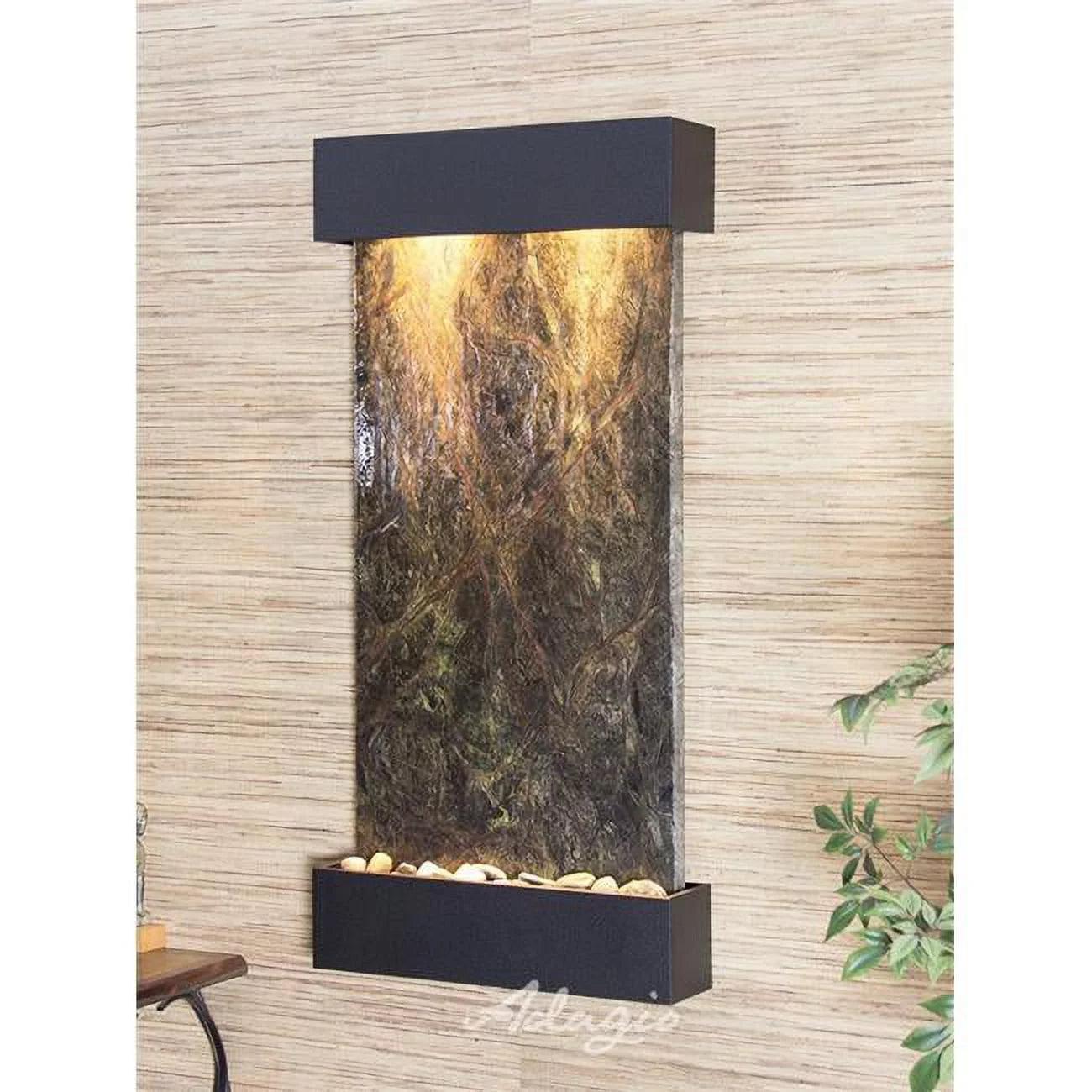 Adagio wcs1705 whispering creek textured black green marble wall fountain