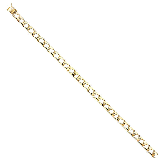 14k yellow gold cuban link bracelet - 8" | elegant 14ky gold chain bracelets for men and women | weight 12 | men’s jewelry for gift