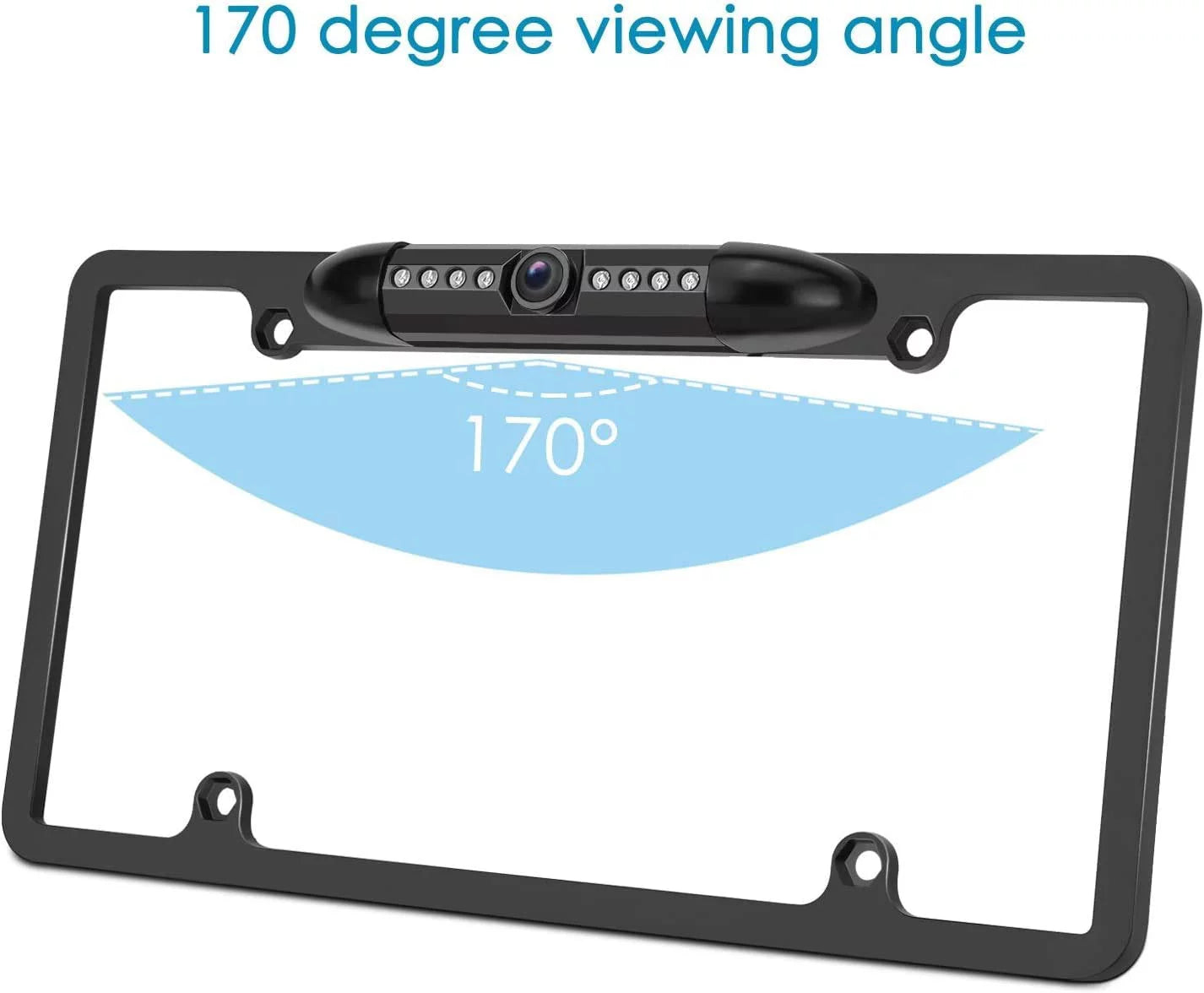 Backup camera rearview license plate frame for jvc kwv120bt kw-v120bt black