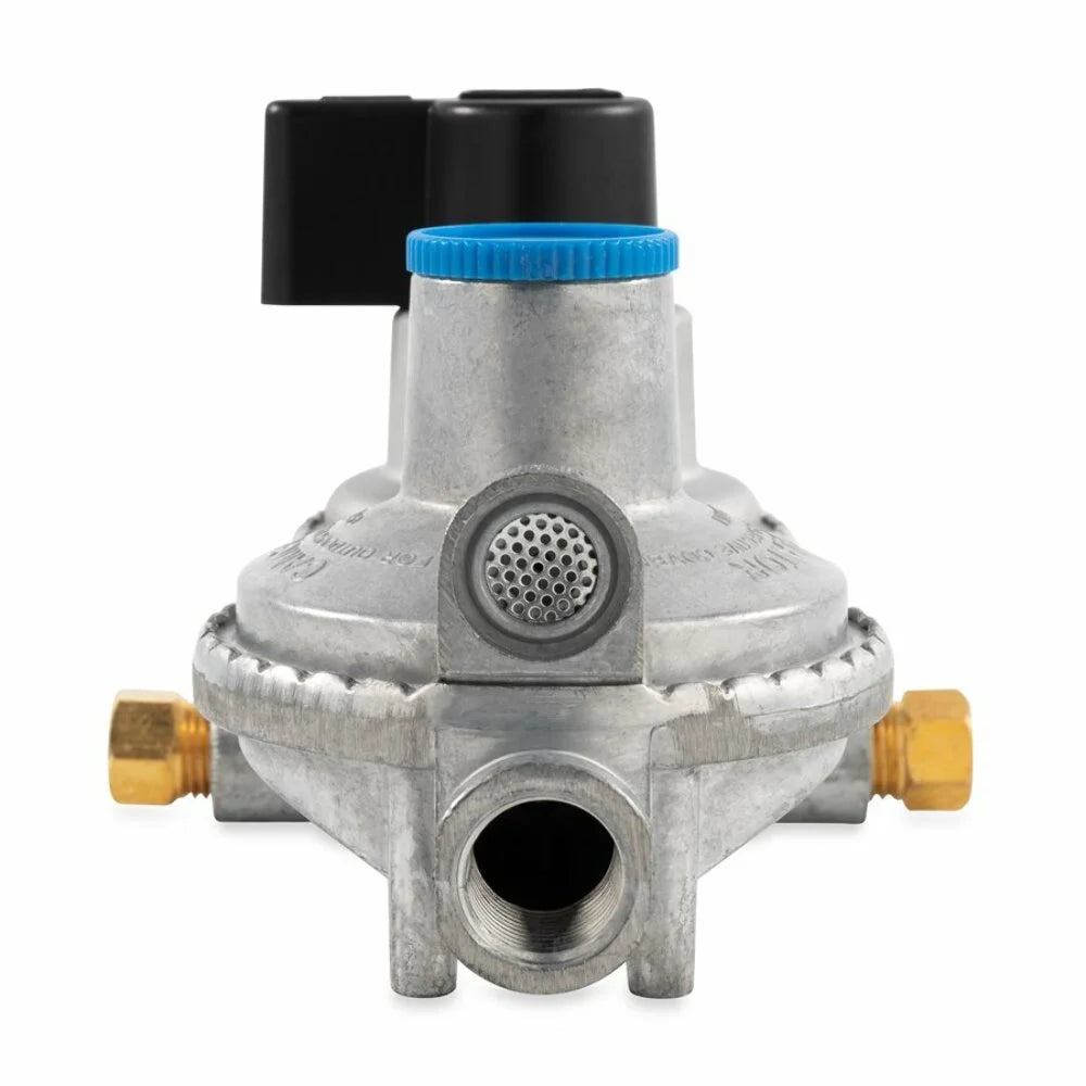 Camco propane double-stage auto-changeover regulator- for rvs with dual propane tank hookups, maintains a constant gas pressure with auto change from empty to full tanks (59005)