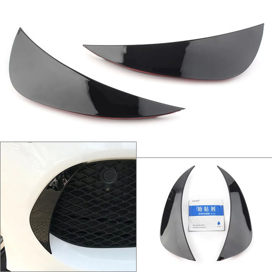 Zs auto front bumper air vent cover trim glossy black abs for mercedes benz w205 amg c-class c180 c200 c300 c400 2015 2016 2017 2018