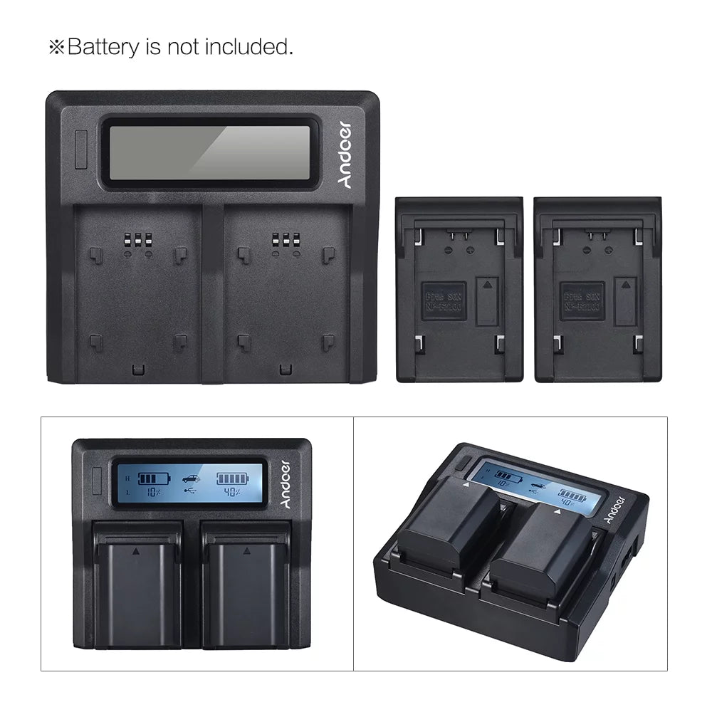 Tomshoo np-fz100 dual channel lcd battery replacement for sony a7iii a9 a7riii a7siii