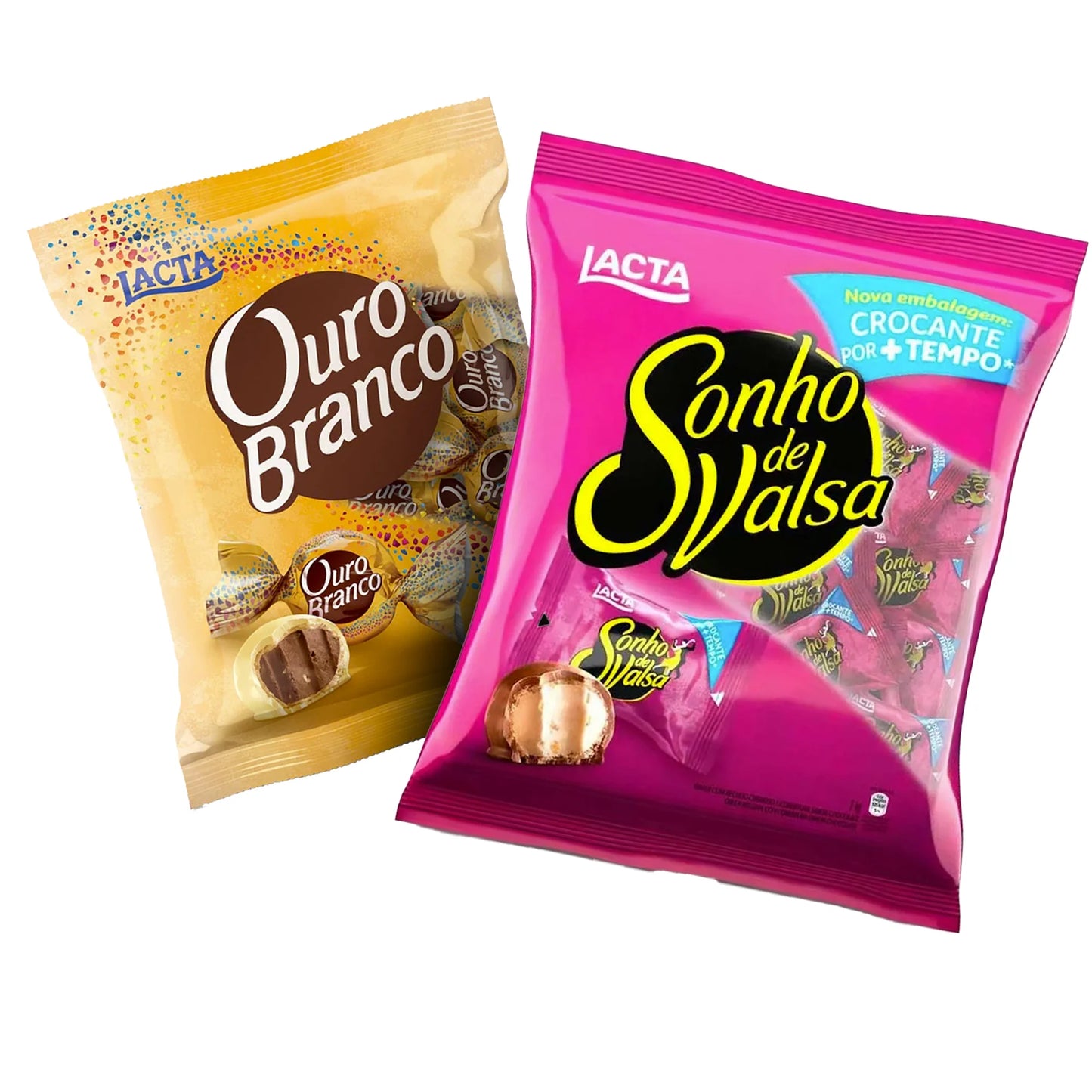 Bombom sonho de valsa 1kg + ouro branco 1kg - brazilian corner lacta bundle