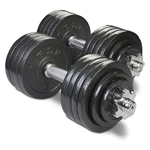 Adjustable dumbbells, available for 45, 65, 105 and 200 lbs