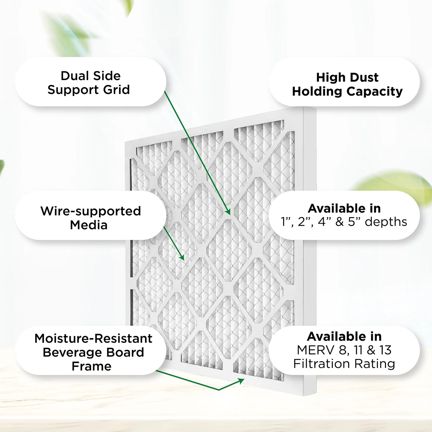 22x22x1 merv 11, mpr 1000 pleated ac furnace 1" air filters by pamlico. case of 12. actual size: 21-3/4 x 21-3/4 x 3/4